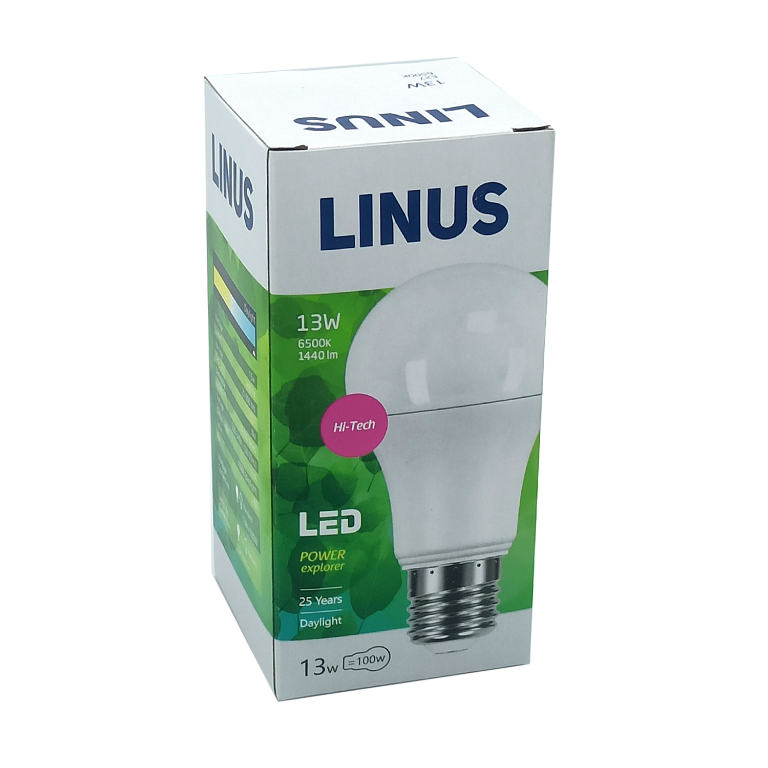 ნათურა სტანდარტული LINUS Lin44-0907 LED 13W E27 6500K — ნათურა და ვაზნა